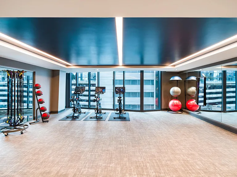 A dedicated fitness studio at Modera McGavock, designed for focused movement and modern routines, with Nashville just a short drive away.