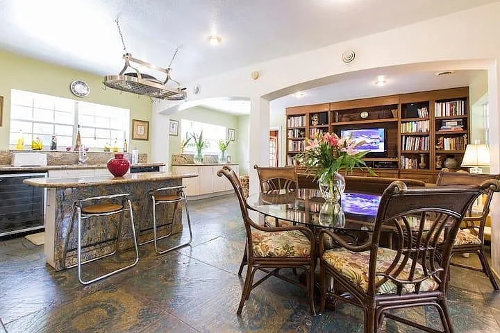 Kitchen with separate dining area.