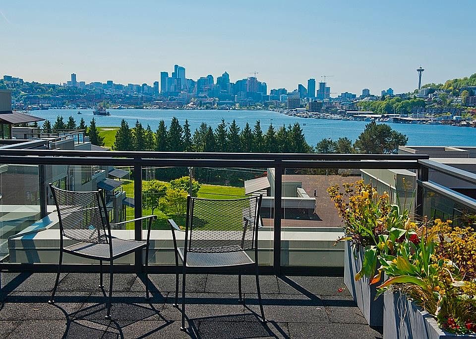 Rooftop deck view of downtown Seattle
