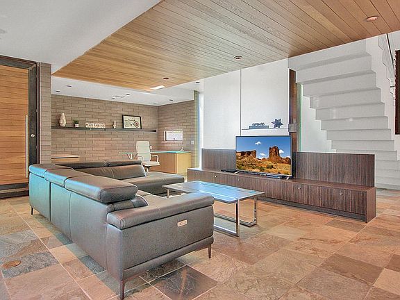 Living Room with T&G Ceiling Accents