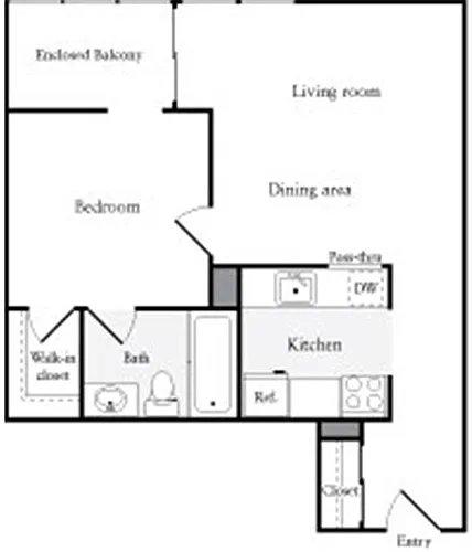 Floor plan 1 Bedroom E