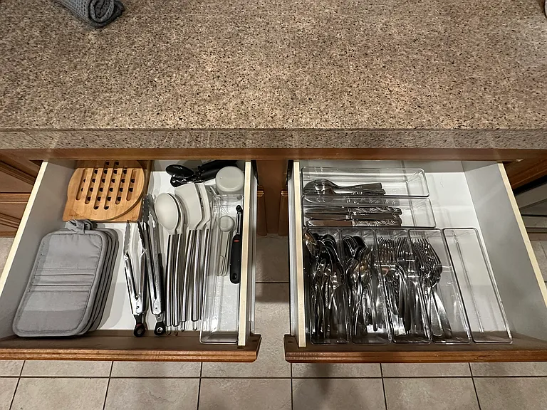 Kitchen cooking utensils and flatware