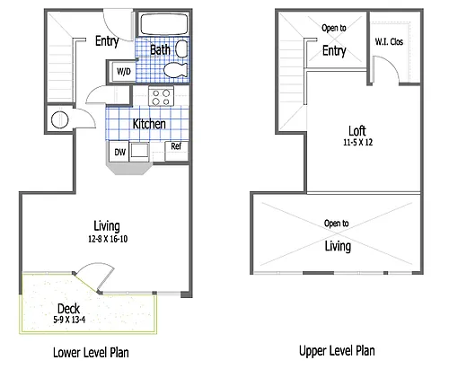 Floor plan Two Bed Loft