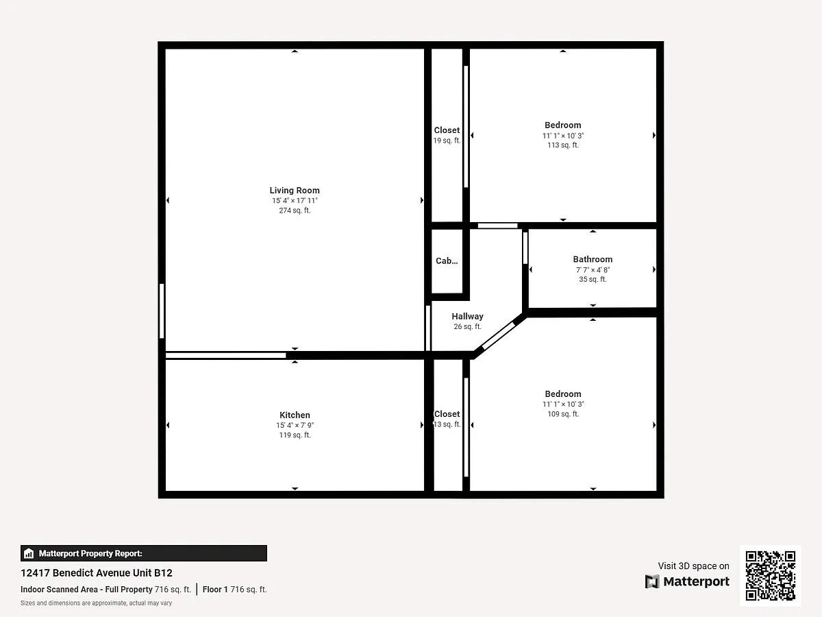 Floor plan 2 Bed 1 Bath