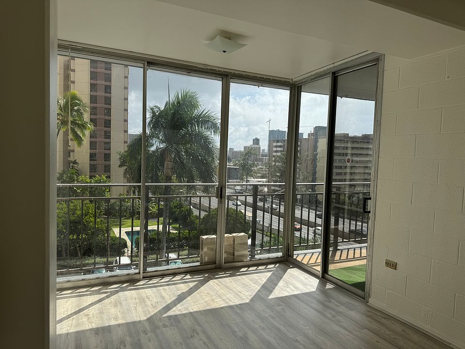 Bedroom with city views.