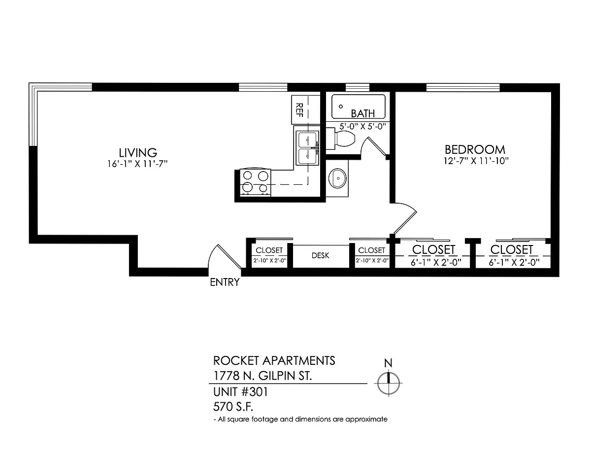 Floor plan 1 Bedroom, 1 Bath