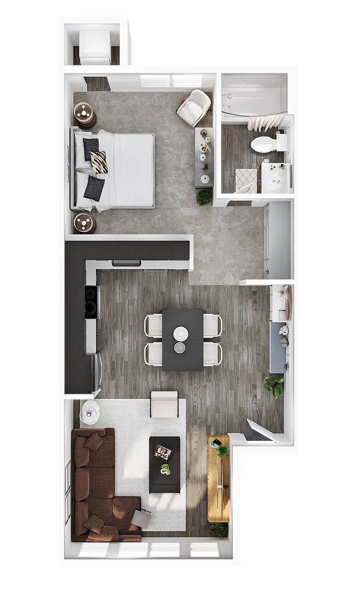Floor plan 1BR/1BA - A2