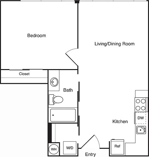Floor plan One Bedroom - 616