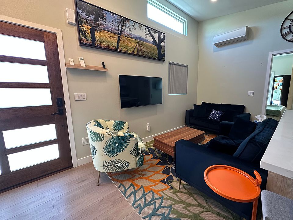 Living room area and front door