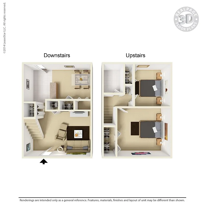 Floor plan Two Bedroom Townhouse