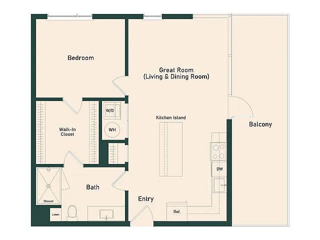 Floor plan 1B-7