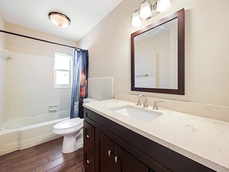 Hall Bathroom with tub.