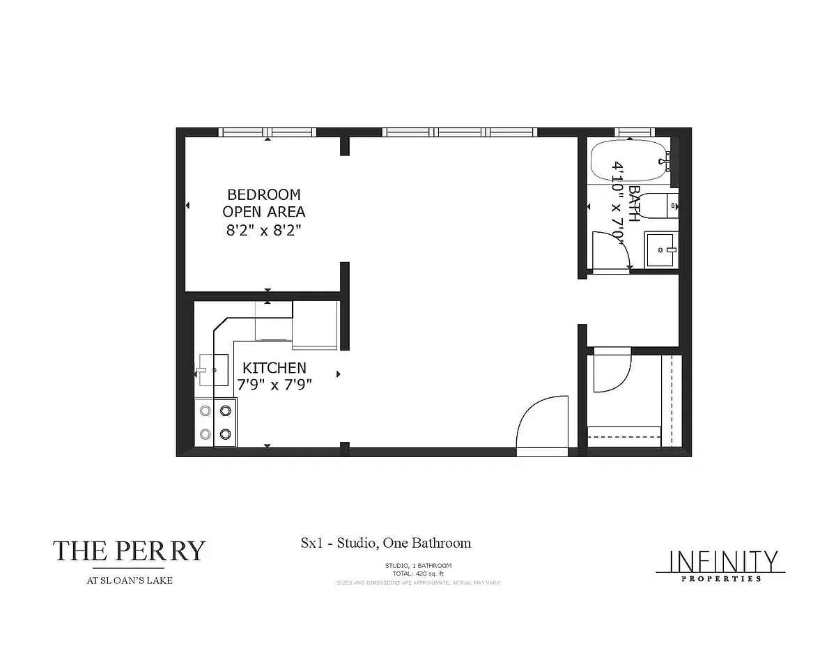 Floor plan Studio - Furnished and Unfurnished