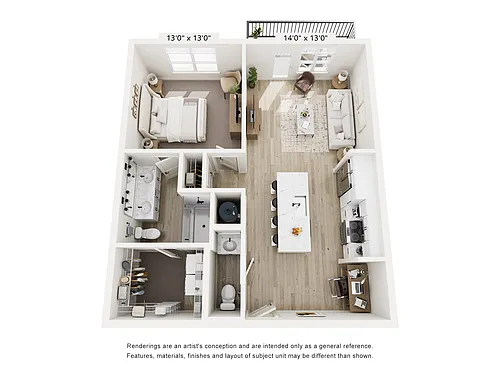 Floor plan One-Bedroom
