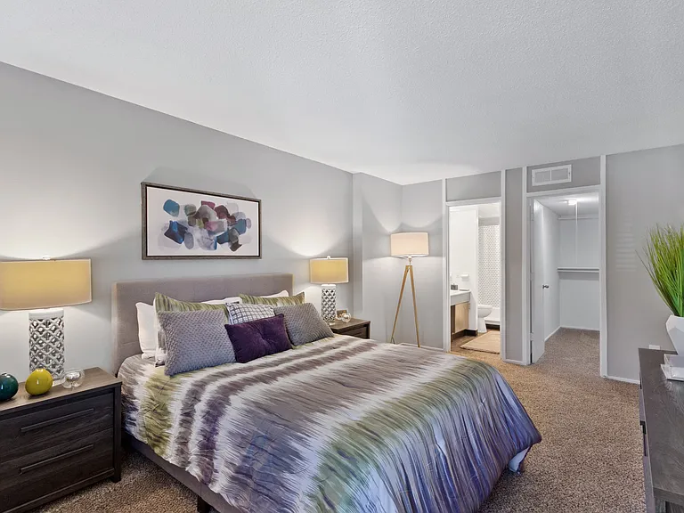 Beautiful Bedroom with Bathroom and Walk-in Closet | Apartments For Rent Maryland Heights Missouri | Haven on The Lake