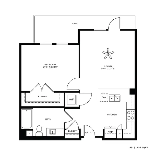 Floor plan 1BR/1BA A5