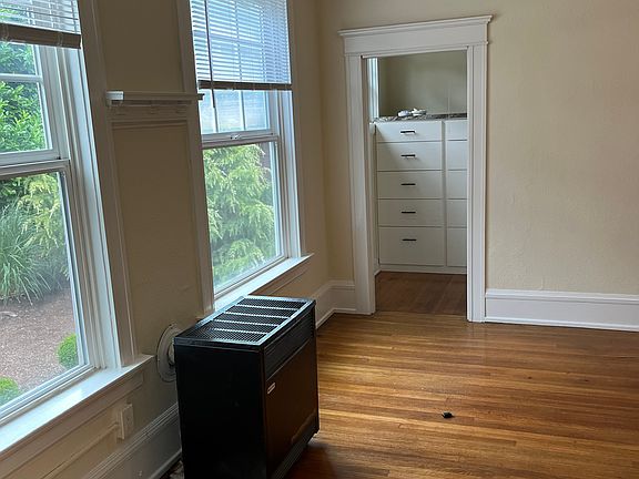Looking from kitchen toward area with built in dresser