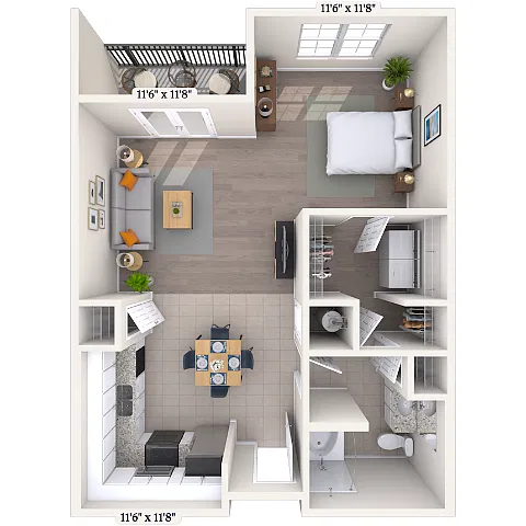 Floor plan Studio 0x1 500-740 SF