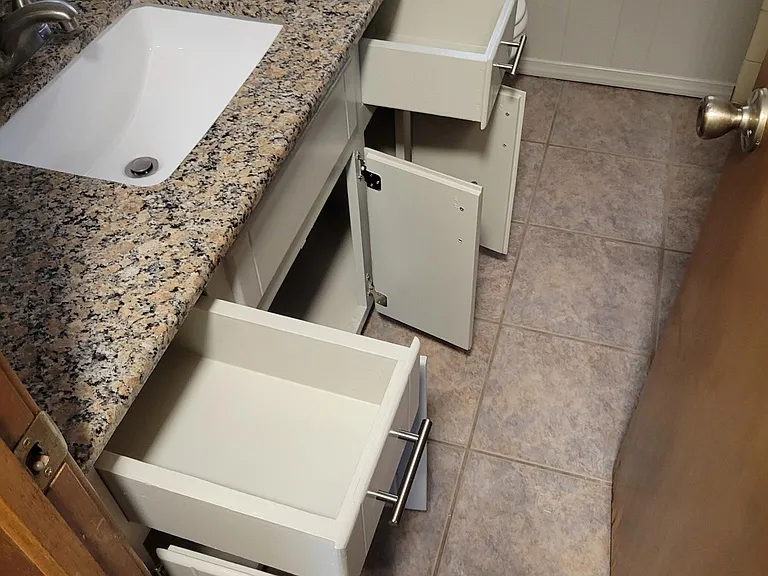 GRANITE IN HALL BATH - FRESH PAINT