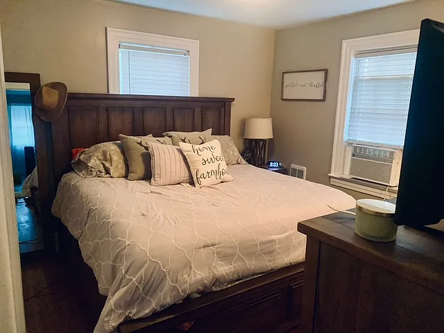 Bedroom will be repainted and wood floors refinished