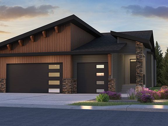 Exterior view of the Positano Rustic Contemporary model by Brookfield Residential in Calgary.