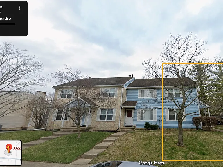 Apartment on south side of building indicated within square. Two private entrances. One on the south side of building and the second on the east side of building (back).