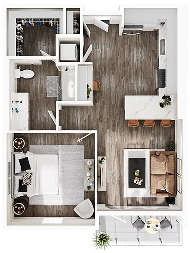 Floor plan 1 Bedroom | 1 Bath | Plan A10