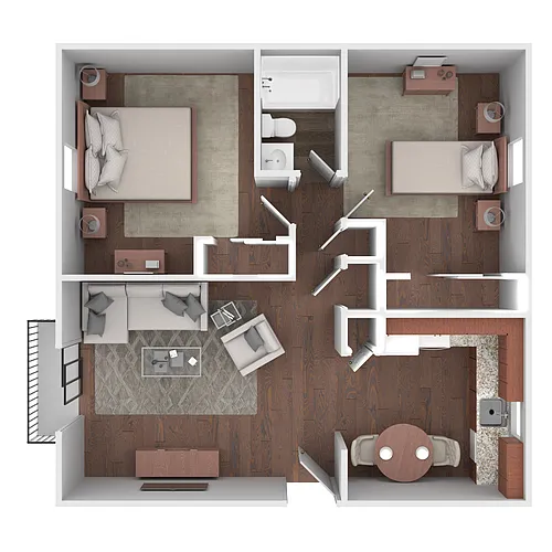 Floor plan Two Bedroom Deluxe