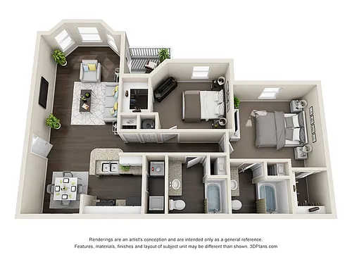 Floor plan Biltmore (1114 SF)