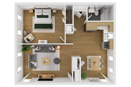 Floor plan 1 Bedroom 1 bath