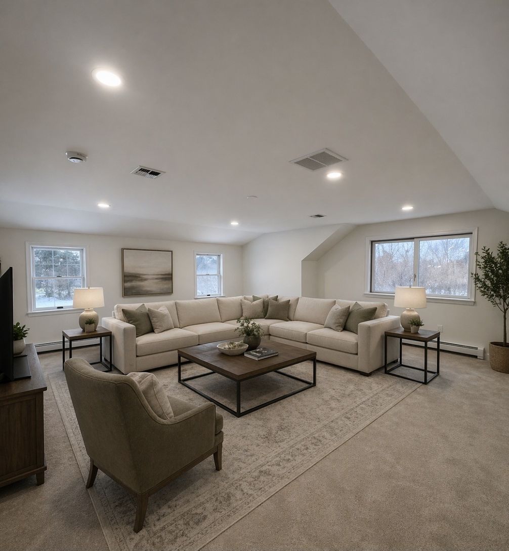  Great Room with recessed lighting