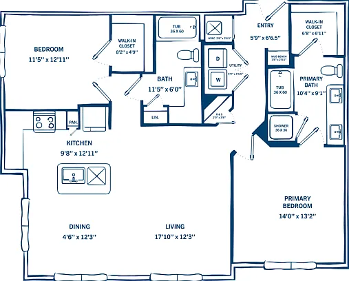 Two Bedroom Floor Plan Two Bedroom Floor Plan