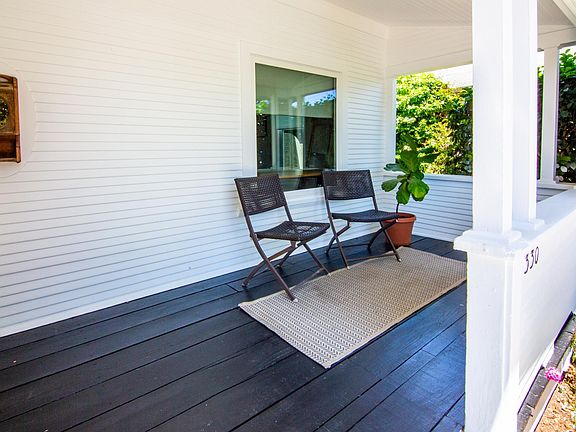 Front porch with garden view
