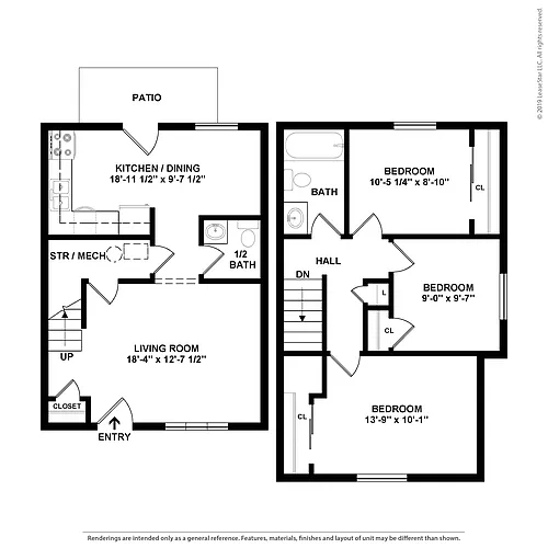 Floor plan 3 Bedroom Townhouse