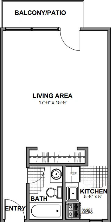 Floor plan Trevi - Studio/1 bath