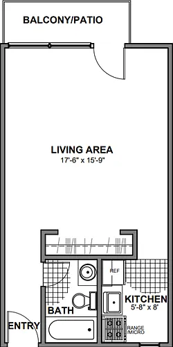 Floor plan Trevi - Studio/1 bath