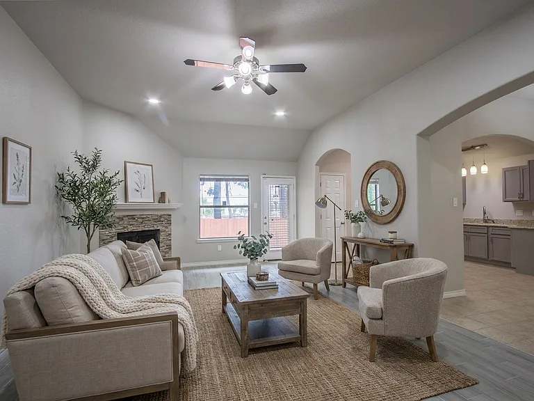 This photo of the living room has been virtually staged