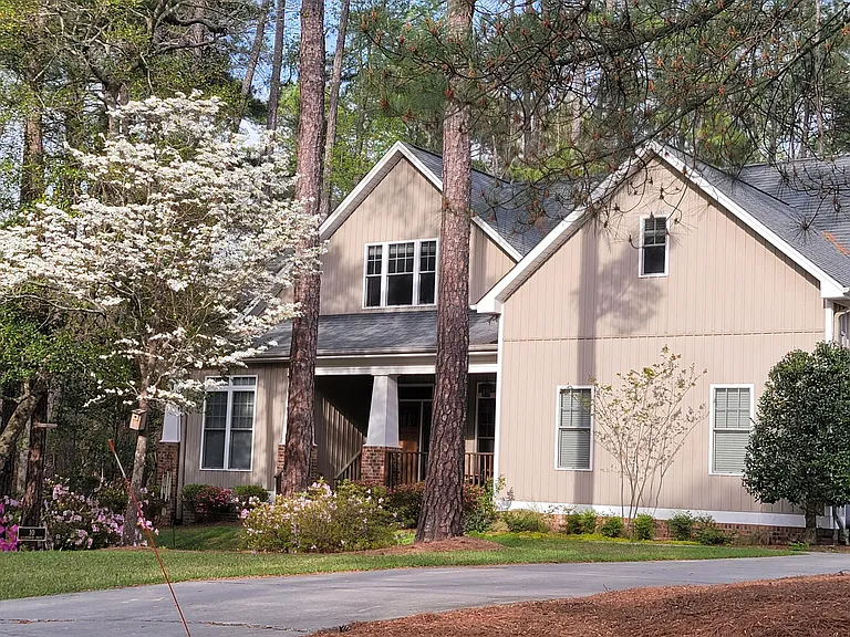 Street view of the house. Very private and beautiful setting.