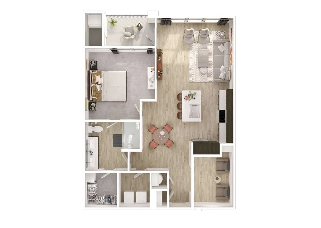 Floor plan A5 - One Bedroom, One Bathroom