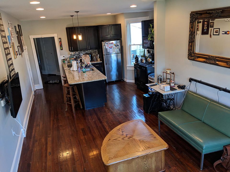 Living room and open kitchen