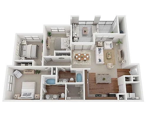 Floor plan Three Bedroom C2A