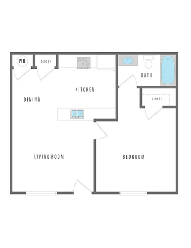 Floor plan 1 Bedroom 1 Bath