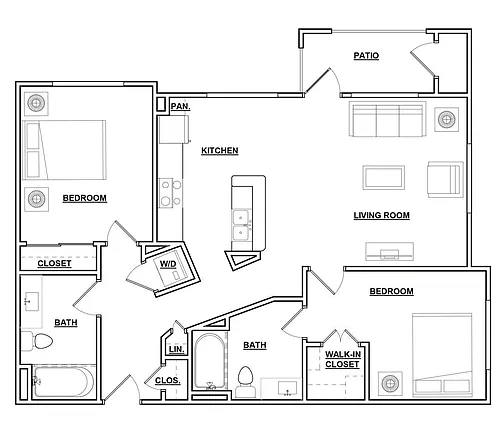 Floor plan 2B2 Renovated