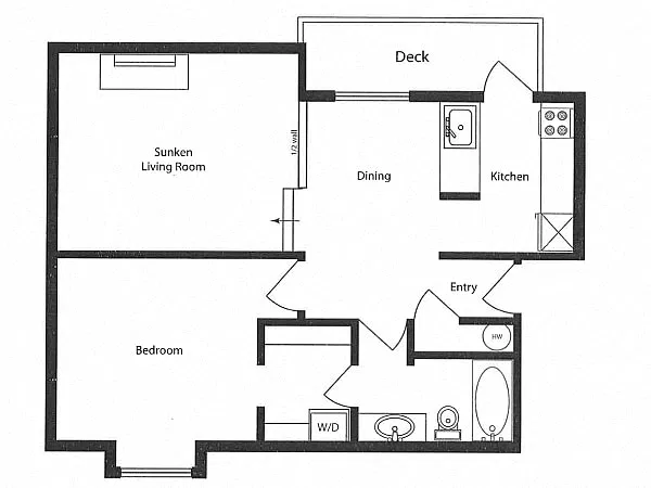 Floor plan 1 Bedroom- Large