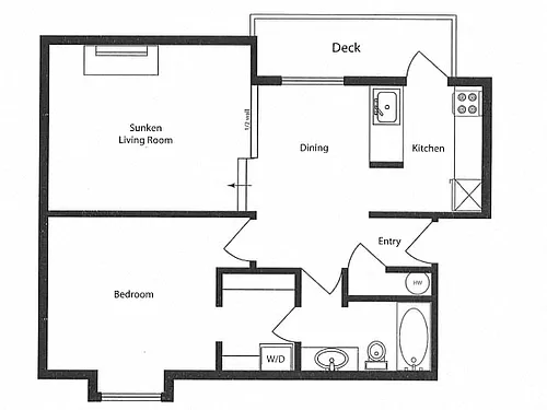 Floor plan 1 Bedroom- Large