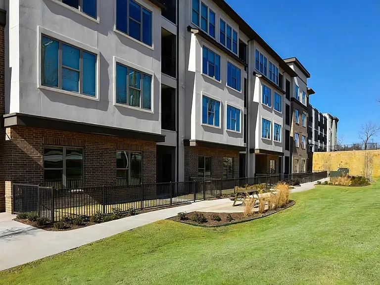Outdoor Walking Path with Picnic Tables