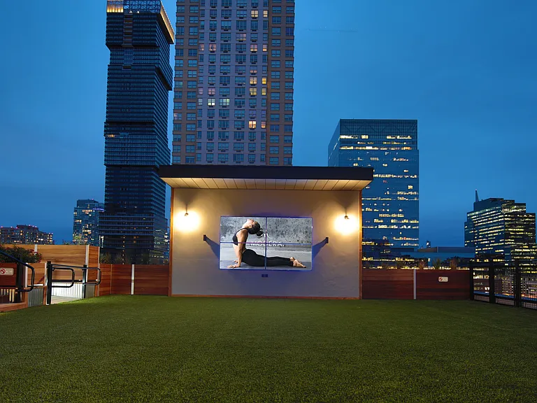 Huge Multi-Screen TV on Rooftop Lawn