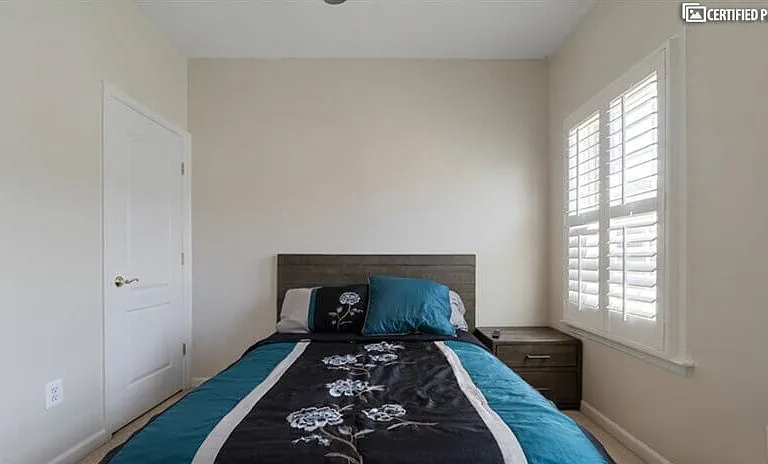 Full size bed and night stand with usb ports.