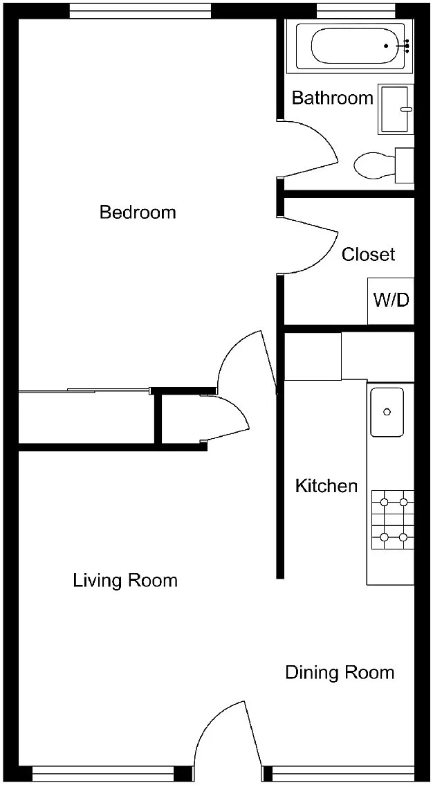 Floor plan 1 bedroom