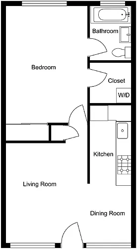 Floor plan 1 bedroom